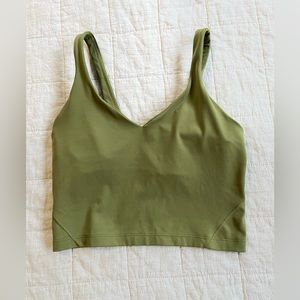 lululemon bronze green cropped align tank